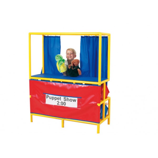 Puppet Stage With Cubbies In Black - Gigo Early Childhood